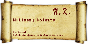 Nyilassy Koletta névjegykártya